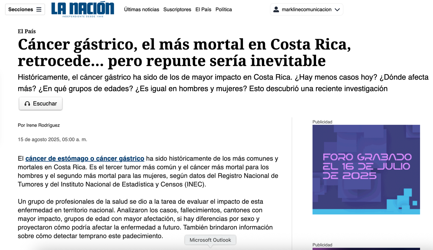 Cáncer gástrico, el más mortal en Costa Rica, retrocede… pero repunte sería inevitable